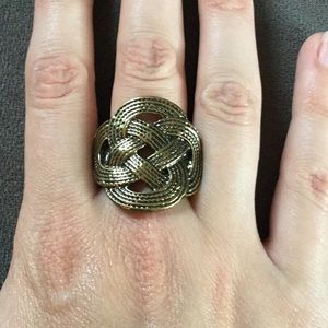 🔥Brushed Bronze Weave Design Cocktail Ring